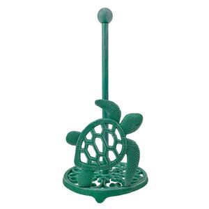 Sea Turtle Cast Iron Paper Towel Holder – Stunning 13” Tall Coastal Home Decor